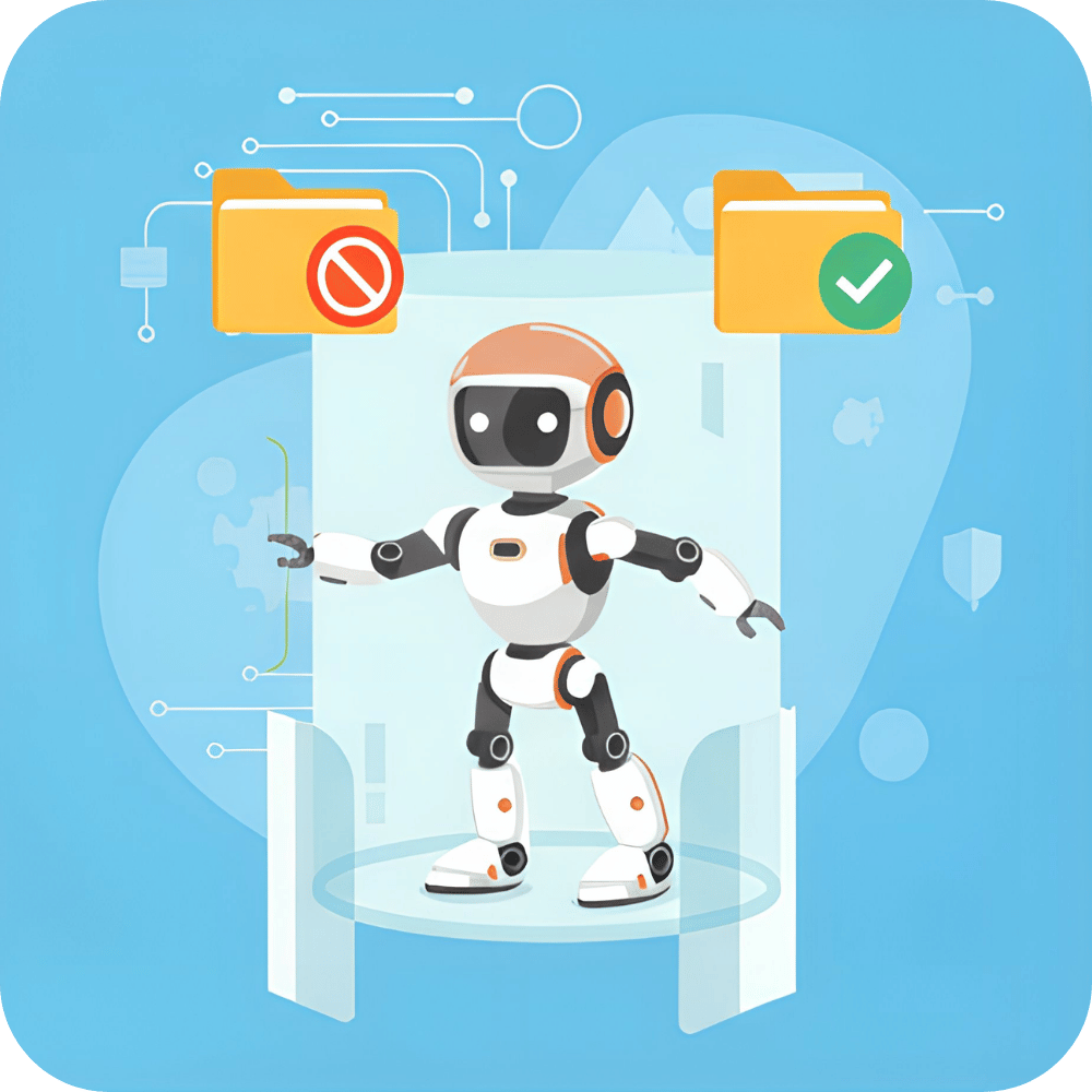 AI_file_access The AI agent is denied access to some files. It can access other files.