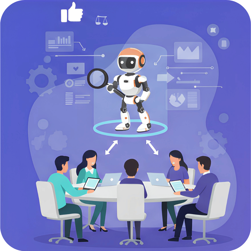 AI_training In a training session, all employees are shown how they can use the AI agent.